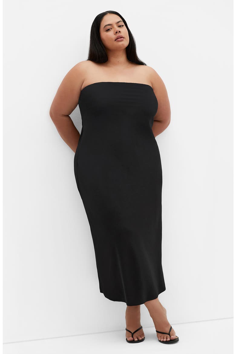 Amari Strapless Maxi Dress, Alternate, color, BLACK