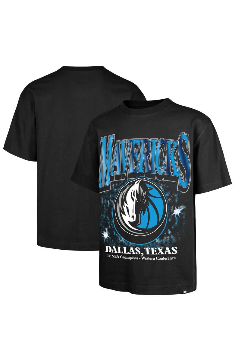 '47 Men's '47 Black Dallas Mavericks Past Champs Collection Flashbulb Foundation T-Shirt, Main, color, Black