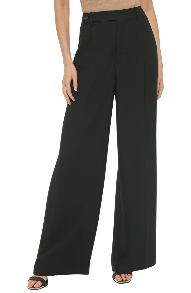 DKNY Crepe Wide Leg Trousers, Main, color,
