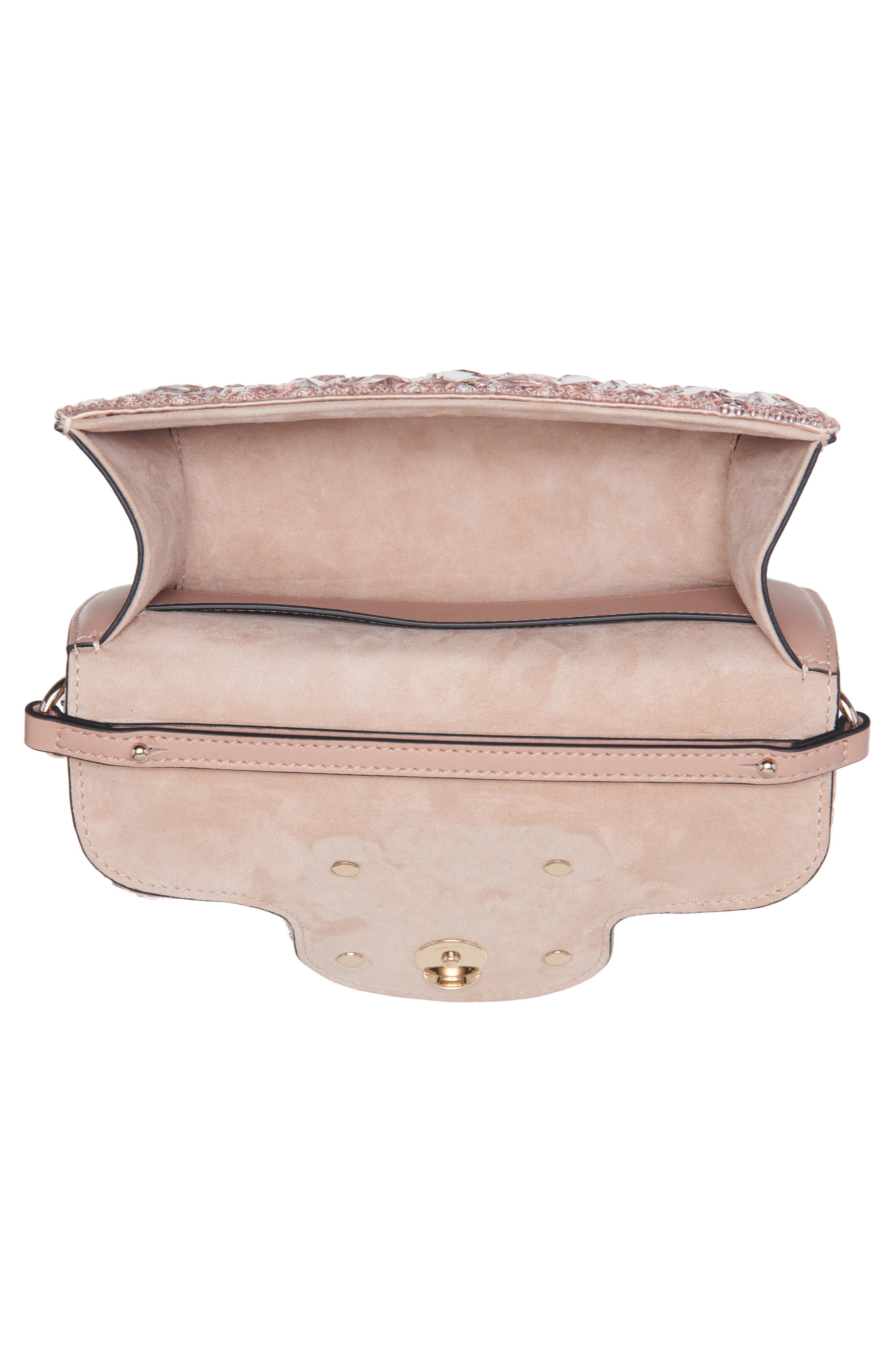 Valentino Garavani Small Locò Crystal Embellished Shoulder Bag, Alternate, color, 