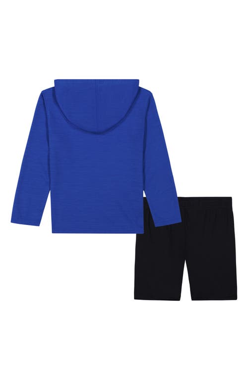 Under Armour Kids' Performance Mesh Long Sleeve Hooded T-shirt & Shorts Set In Team Royal