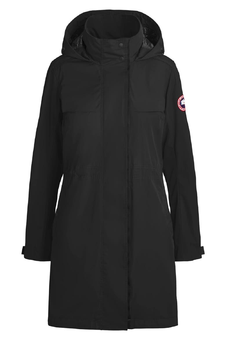 Belcarra Water Resistant Hooded Jacket, Alternate, color, BLACK - NOIR