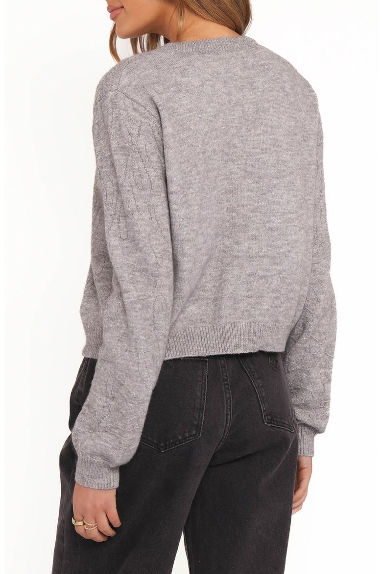 Fauna Tonal Stitch Cardigan, Alternate, color, HEATHER GREY