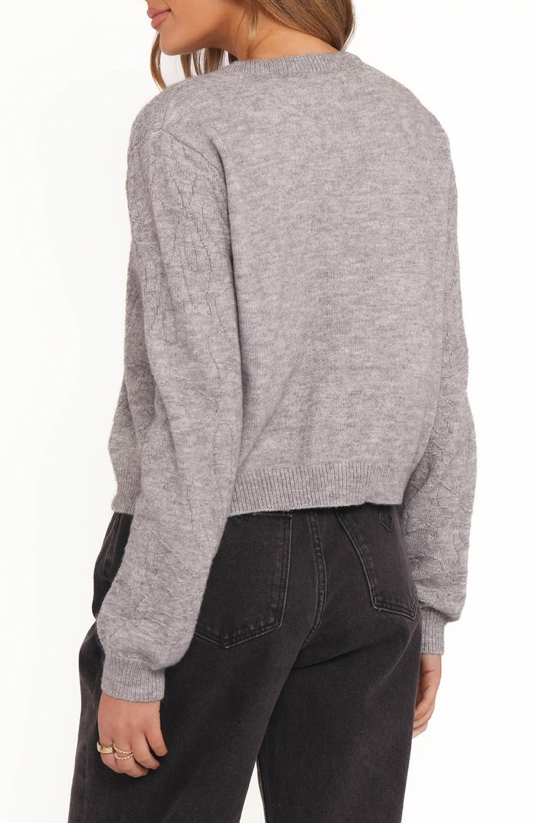 Petal & Pup Fauna Tonal Stitch Cardigan, Alternate, color, Heather Grey