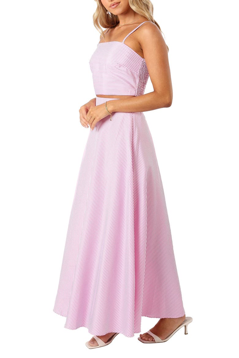 Lala Stripe Crop Camisole & Maxi Skirt Set, Alternate, color, PINK STRIPE