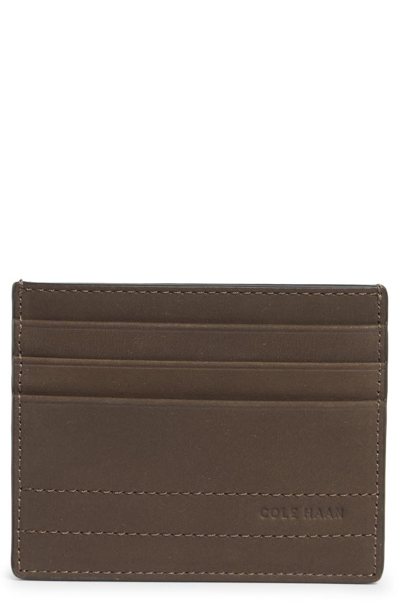 Cole Haan Bowery Leather Card Case, Main, color, Brown