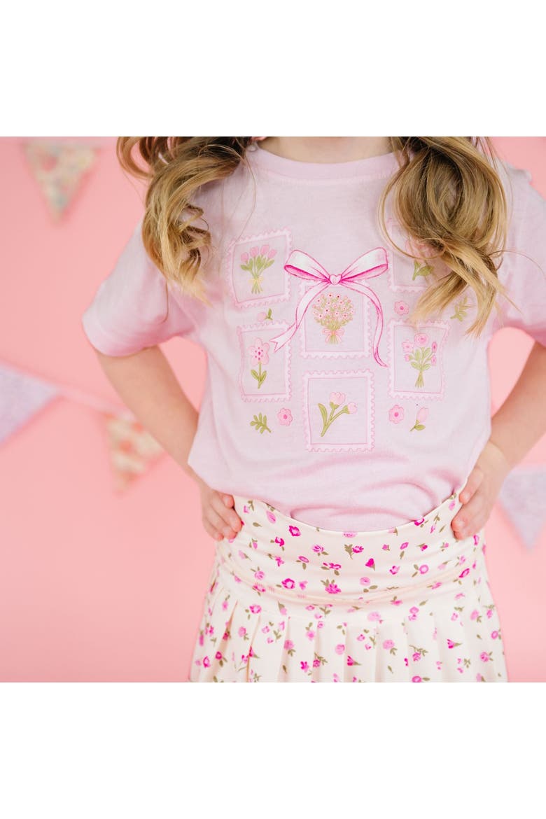 Bouquet Bow Short Sleeve T-Shirt, Alternate, color, Ballet Pink