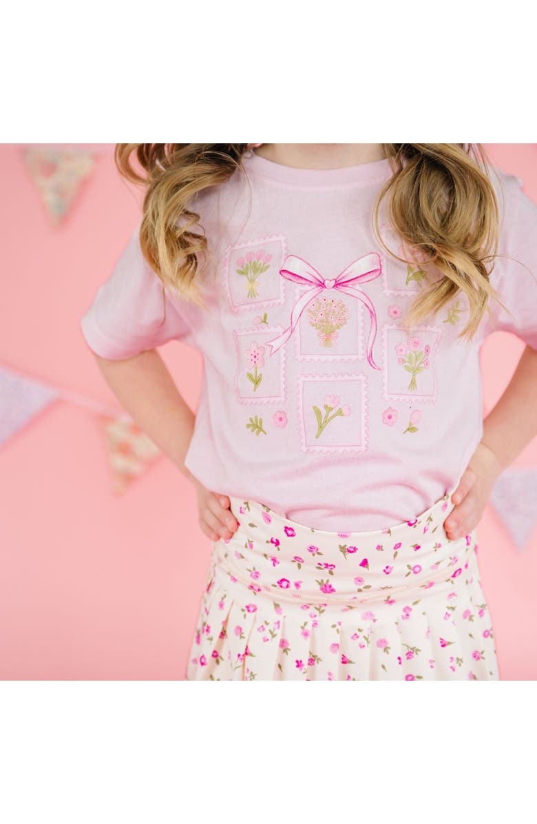 Sweet Wink Bouquet Bow Short Sleeve T-Shirt, Alternate, color, Ballet Pink