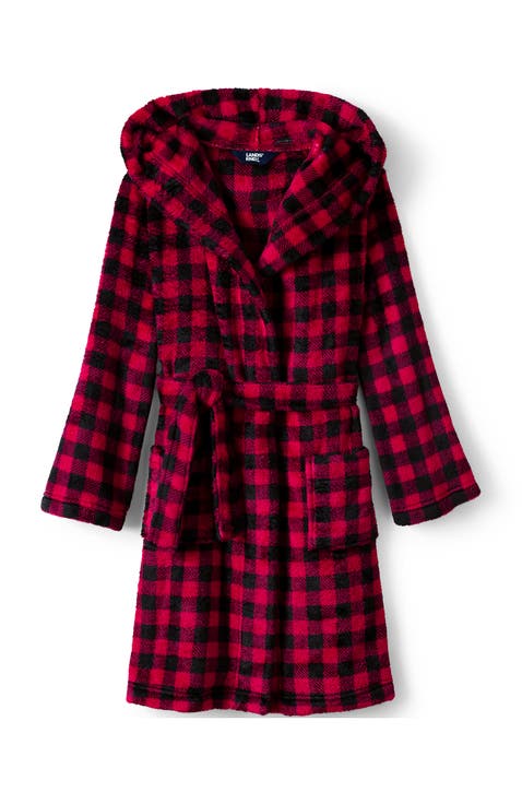 Kids Hooded Fleece Solid Robe