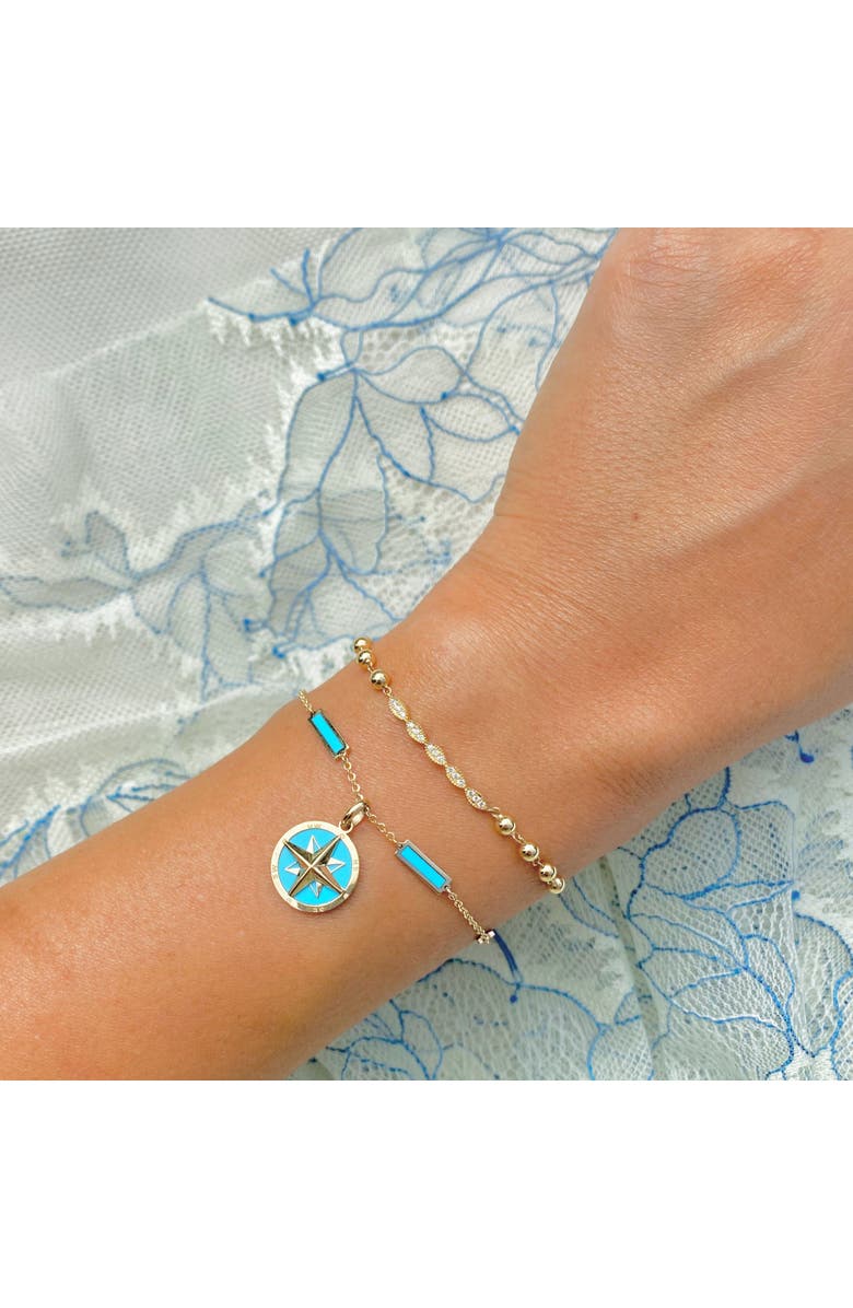 The Lovery Fine Jewelry Turquoise Bar Chain Bracelet, Alternate, color, Turquoise