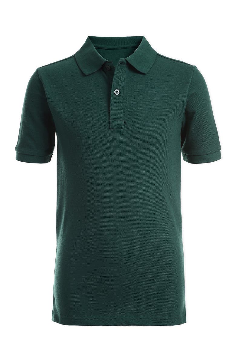 Nautica Short Sleeve Double Pique Polo Uniform Shirt, Main, color, 361 Hunter