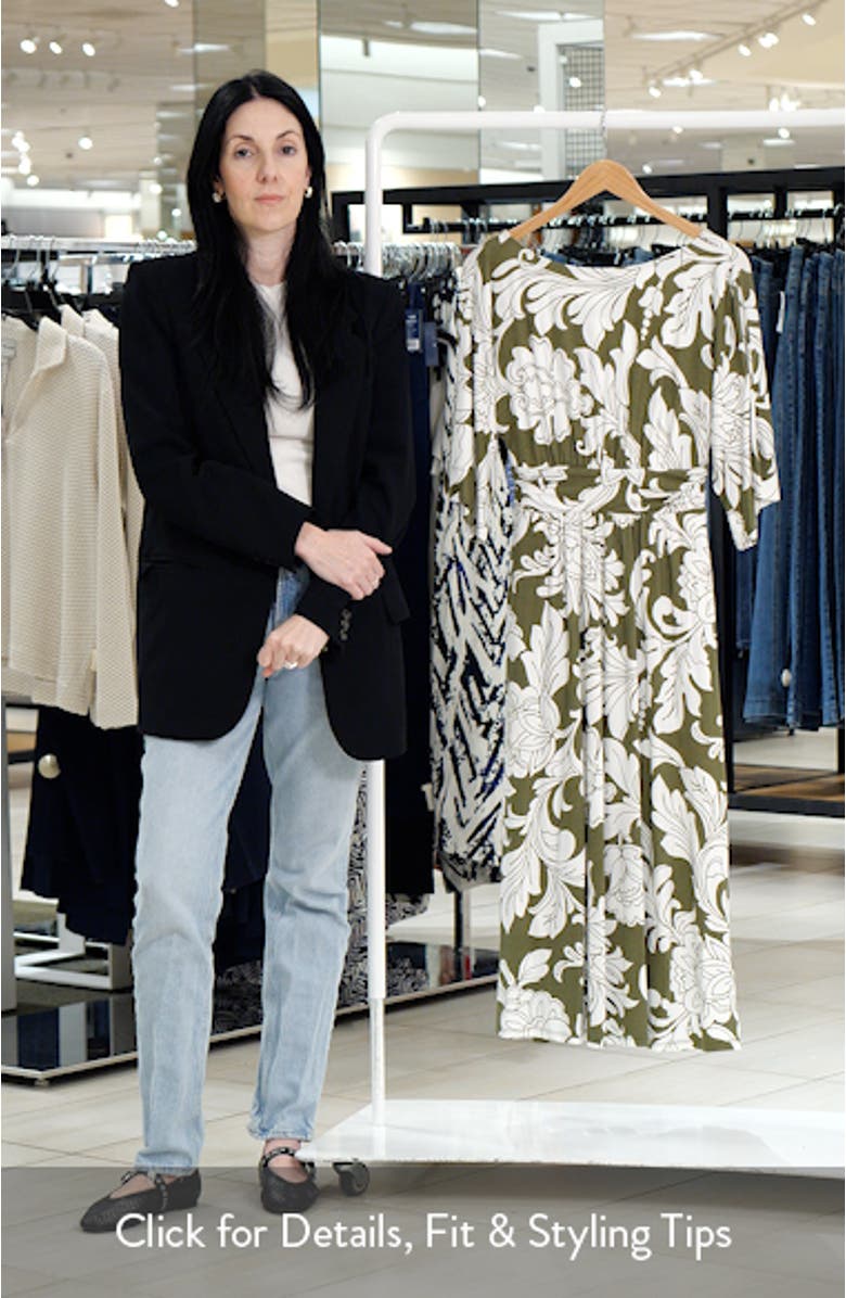Imelda Floral Kimono Jersey Midi Dress, sales video thumbnail