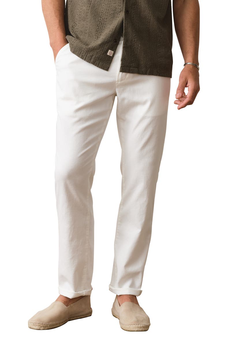 Marine Layer Saturday Flat Front Hemp Blend Chinos, Main, color, White