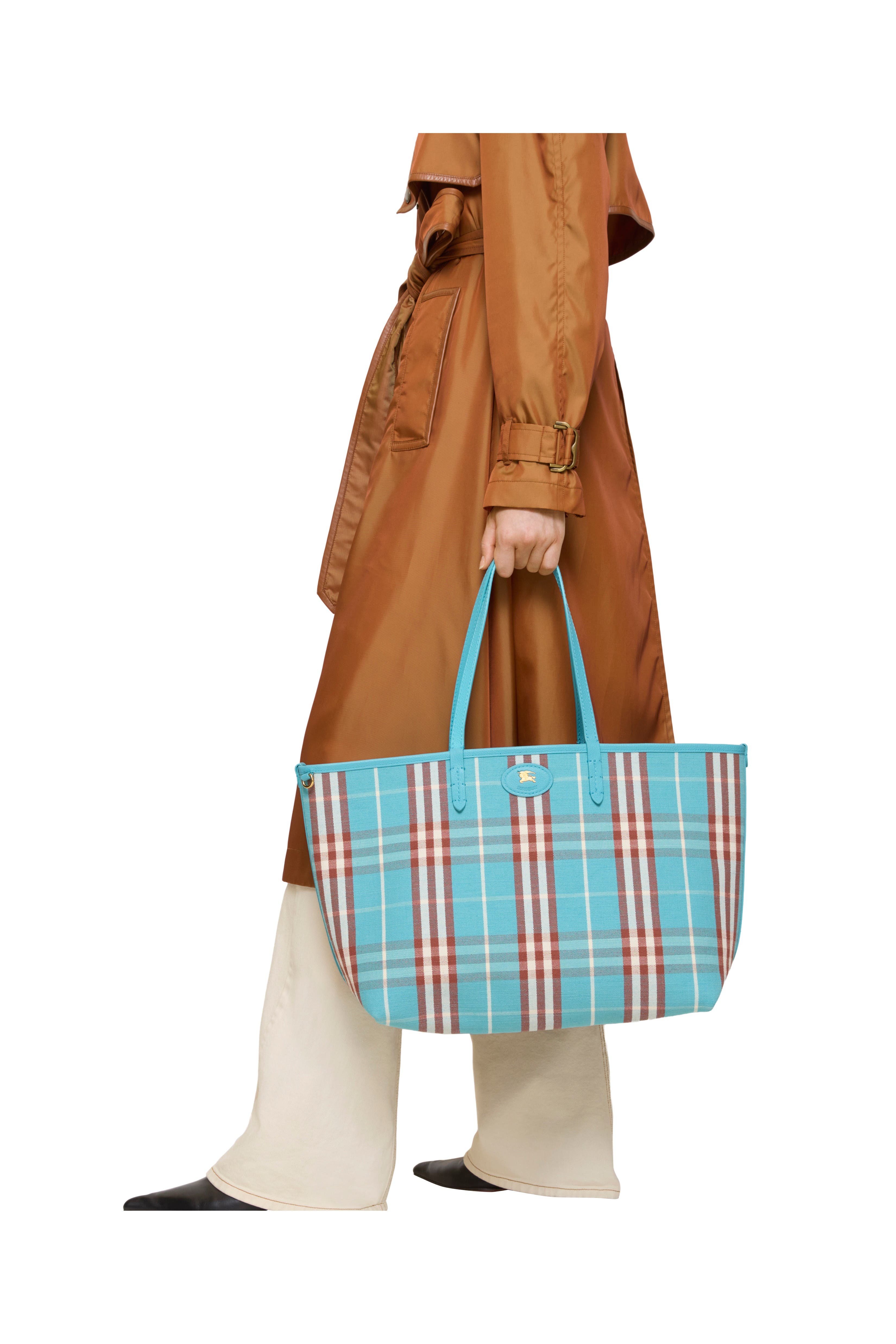 Burberry Medium Reversible Bloomsbury Tote, Alternate, color, Atom Blue