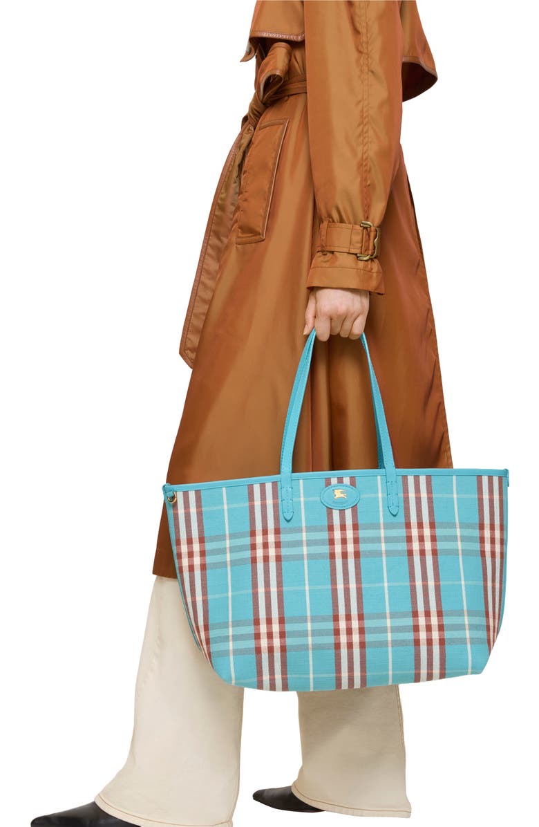 Burberry Medium Reversible Bloomsbury Tote, Alternate, color, Atom Blue