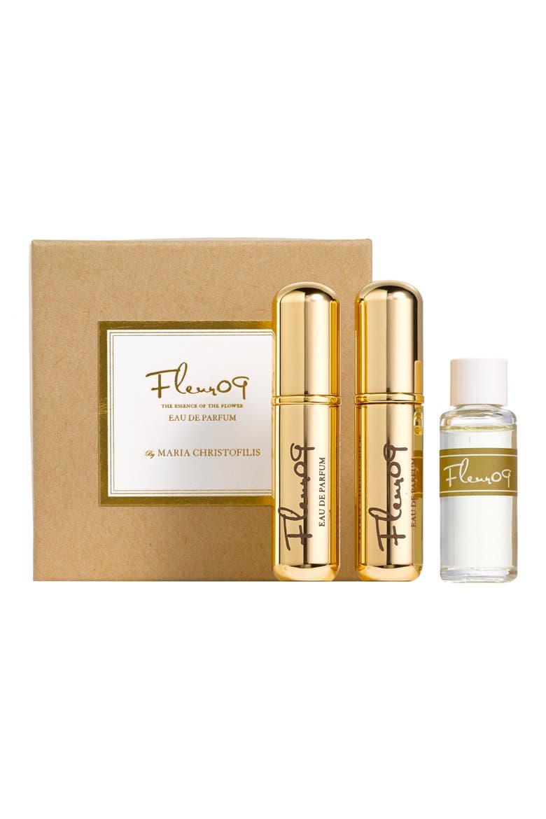 'Fleur09' Eau de Parfum Travel Sprays & Refill (Limited Edition), Alternate, color, METALLIC GOLD