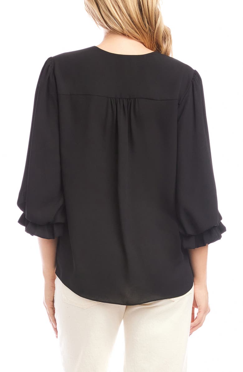 Karen Kane Crossover Hem Asymmetric Top, Alternate, color, Black