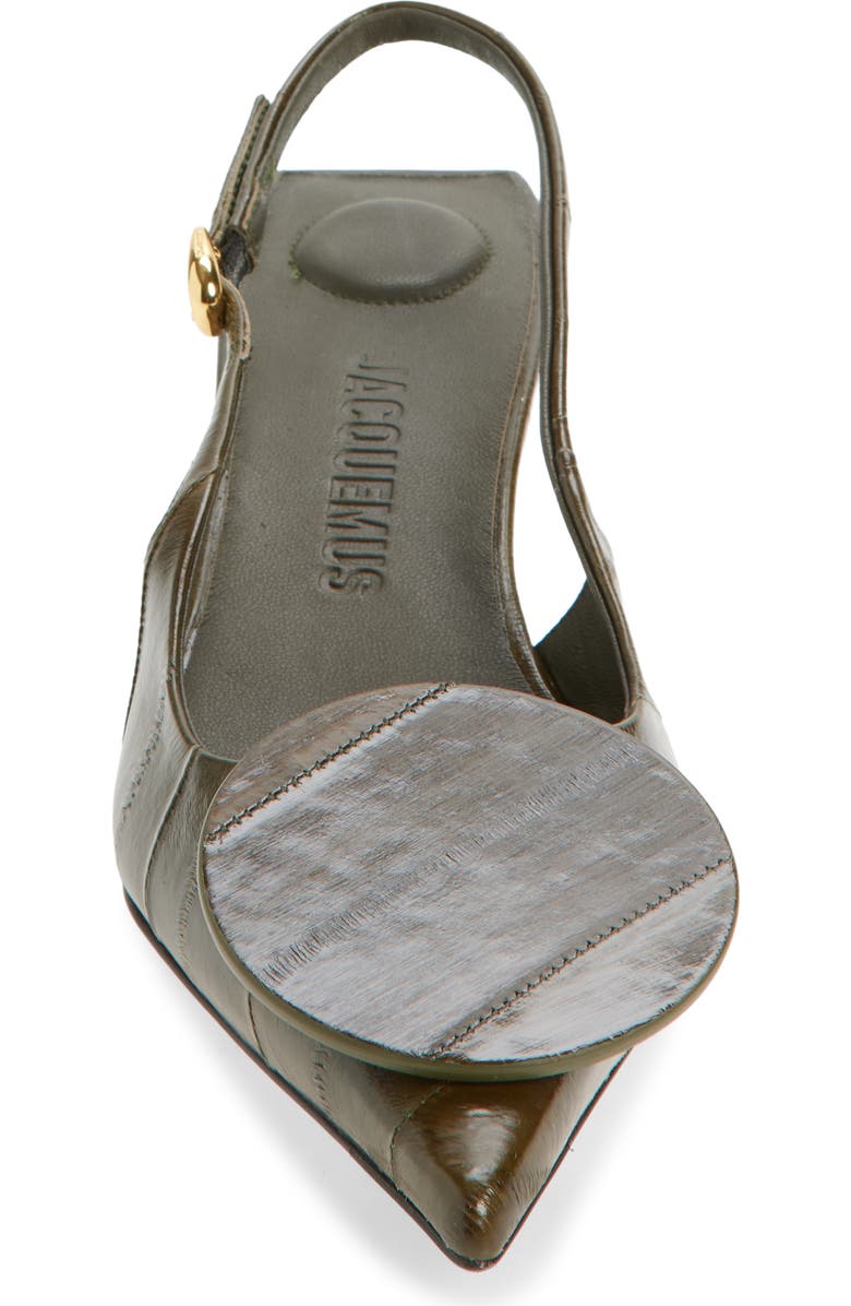 Jacquemus Les Duelo Mismatched Kitten Heel Slingback Pump, Alternate, color, Dark Khaki 580