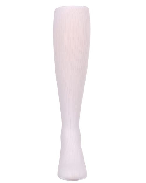 Memoi Opaque Fine Ribbed Nylon Tights In White