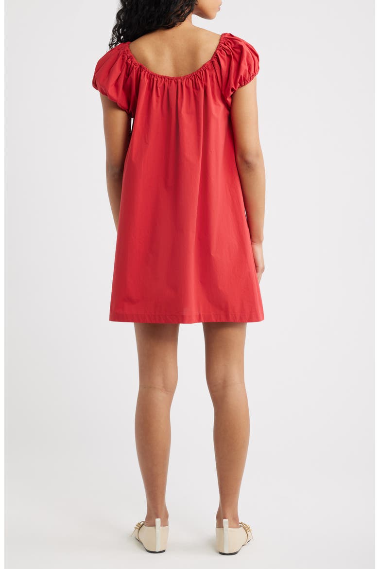 Marblau Cap Sleeve Cotton Shift Minidress, Alternate, color, CHILLI