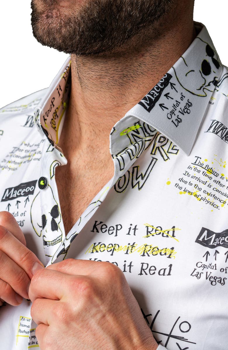 Maceoo Fibonacci Urban Contemporary Fit Button-Up Shirt, Alternate, color, White