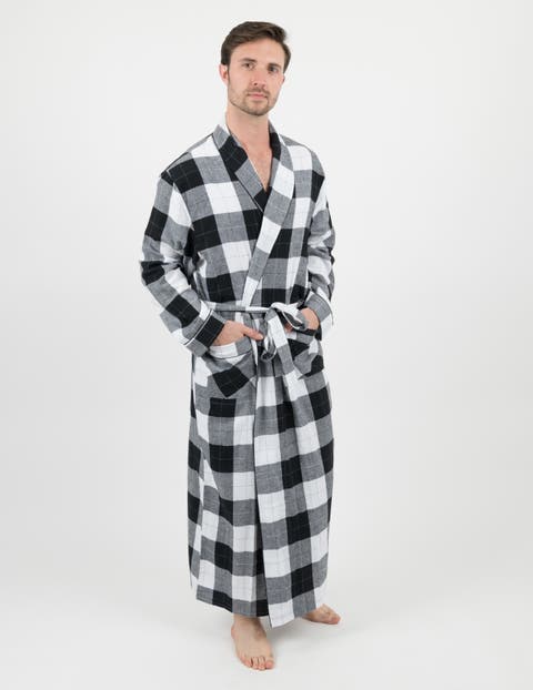 Men's Flannel Robe, 100% Cotton