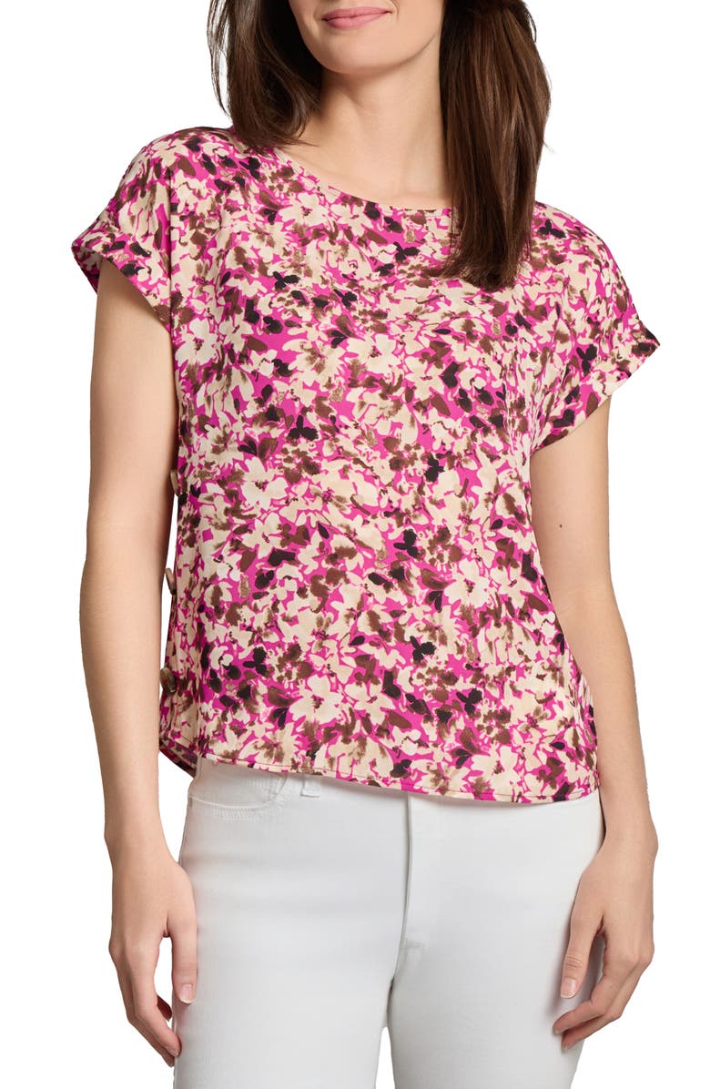 Jones New York Printed Button Detail Top, Main, color, 