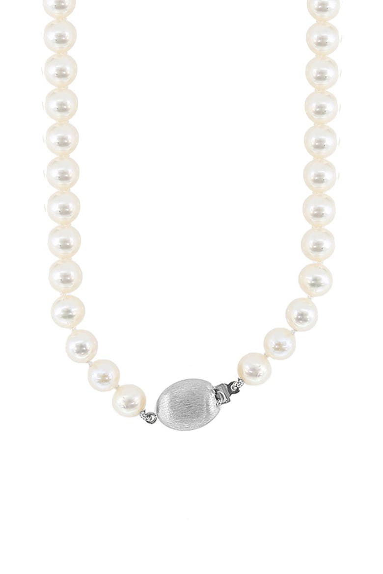 14K White Gold Freshwater Pearl Necklace, Alternate, color, WHITE