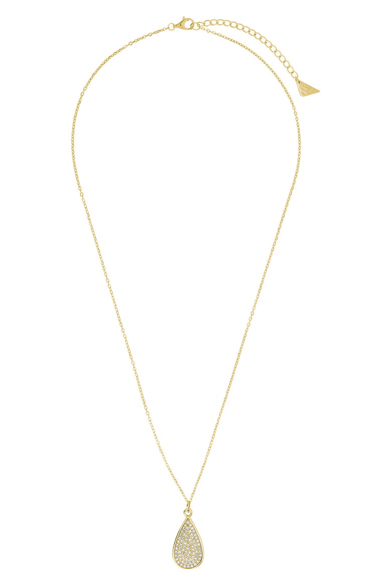 Pavé Cubic Zirconia Teardrop Pendant Necklace, Main, color, GOLD