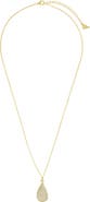 Sterling Forever Pavé Cubic Zirconia Teardrop Pendant Necklace