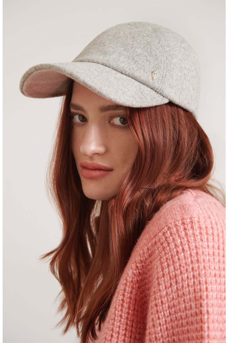 Christos Packable Wool Baseball Cap, Alternate, color, GREY MELANGE/ CAMEO ROSE CHECK