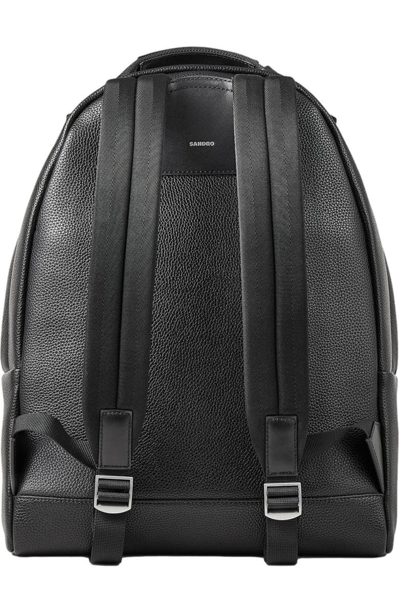 SANDRO Coated canvas backpack, Alternate, color, Black