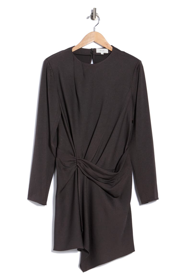 Kay Knotted Long Sleeve Dress, Main, color, GANACHE