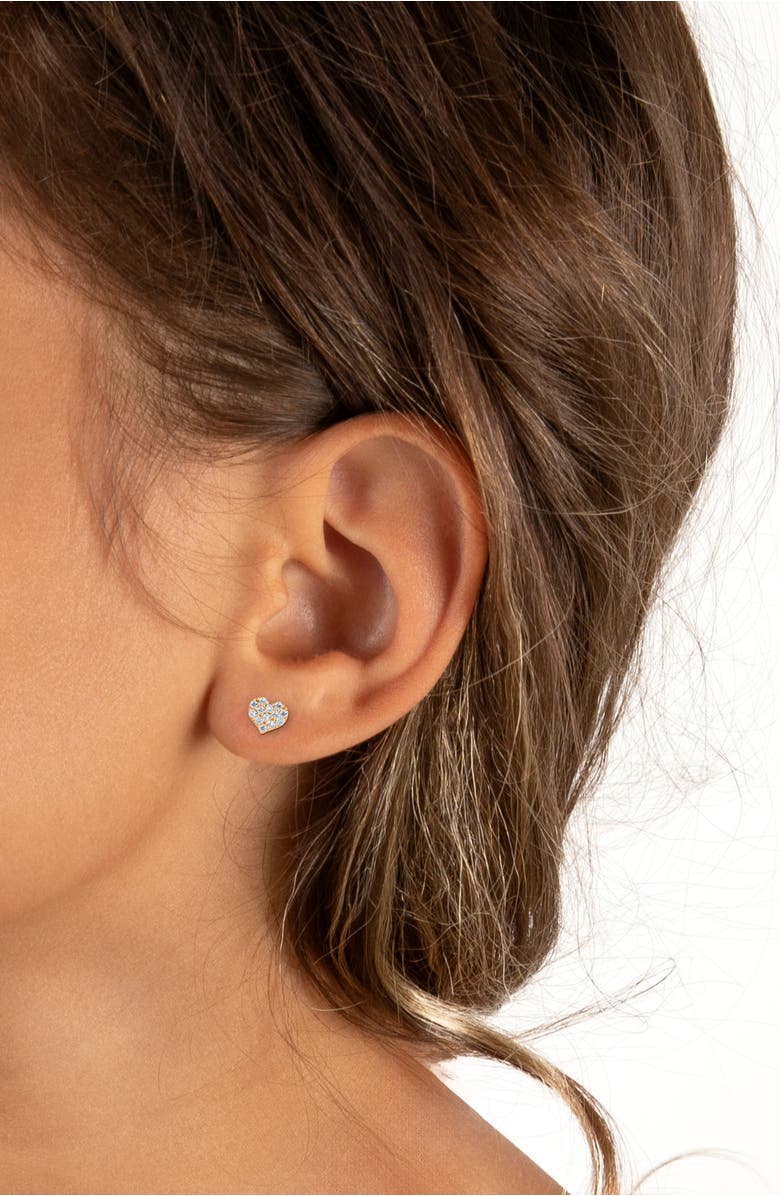 Tiny Blessings 14K Gold Dearest Heart Studs Screw Back Earrings, Alternate, color, 14K Yellow Gold