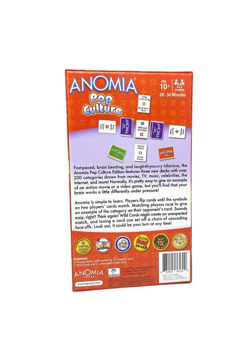 Anomia Pop Culture Edition, Card Game, 30 Min, Kids Ages 10+, Alternate, color, 