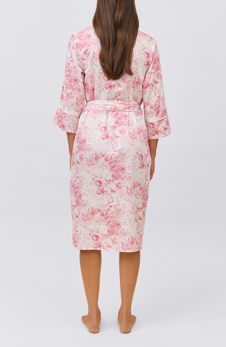 Papinelle Toile de Jouy Cotton Sateen Midi Robe, Alternate, color, Pink Lemonade