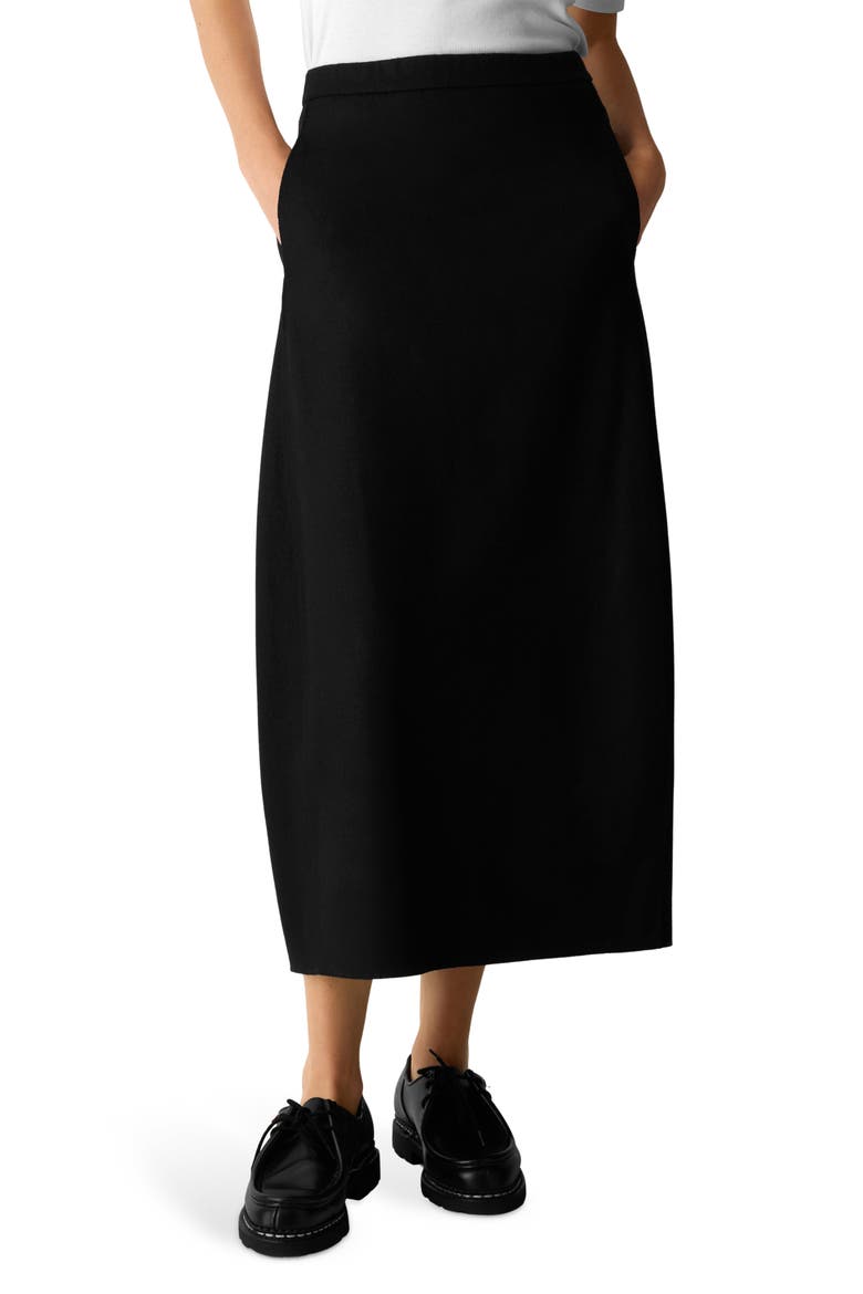 Wool Lantern Skirt, Main, color, BLACK