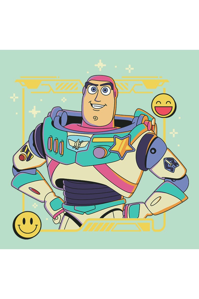 Girls' Buzz Smile Emoticon T-Shirt, Alternate, color, Mint