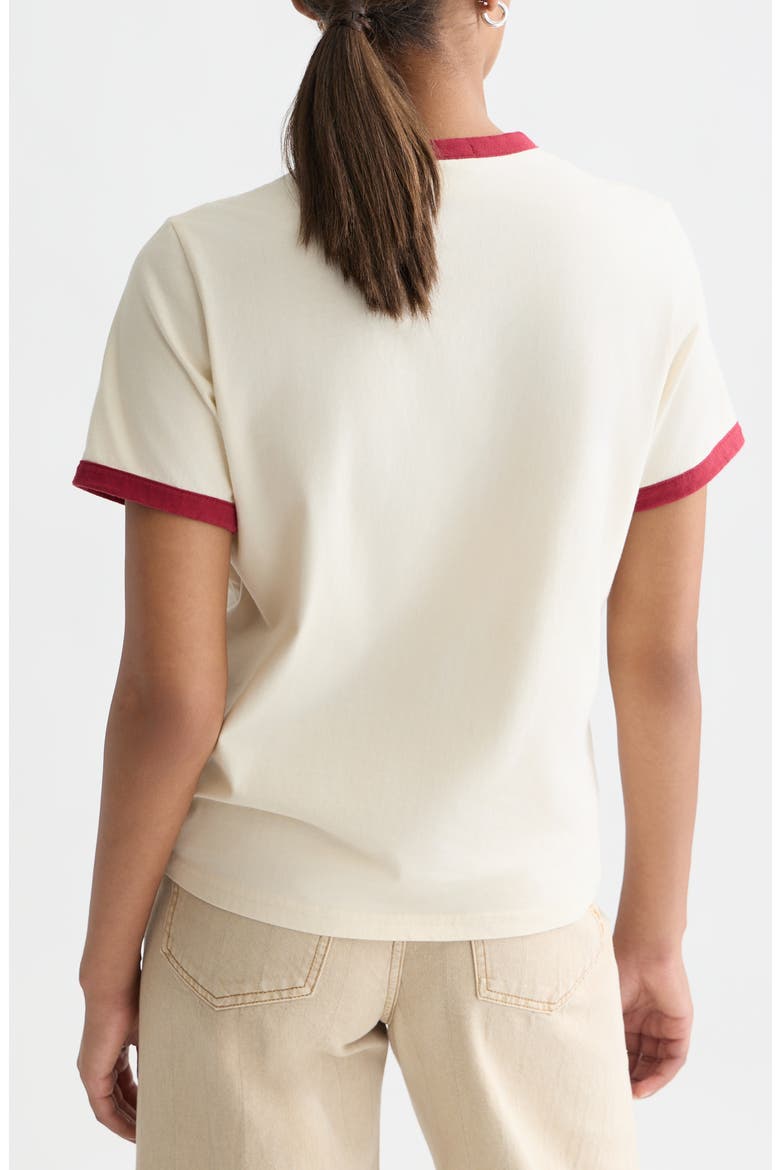Cotton Blend Graphic Ringer T-Shirt, Alternate, color, EGGNOG