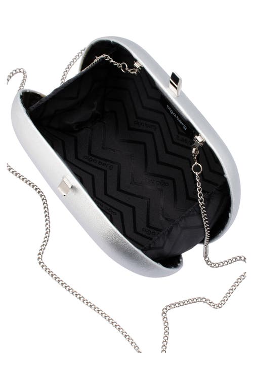 Olga Berg Anya Crystal Handle Clutch In Silver