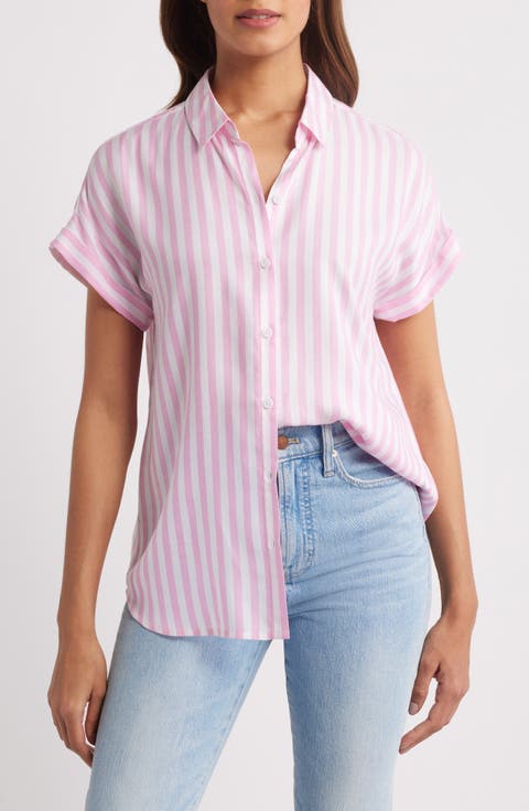Kenzie Stripe Short Sleeve Button-Up Shirt