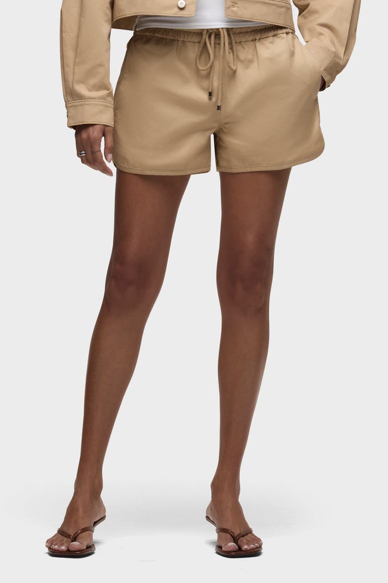 Drawstring Short, Alternate, color, ALMOND