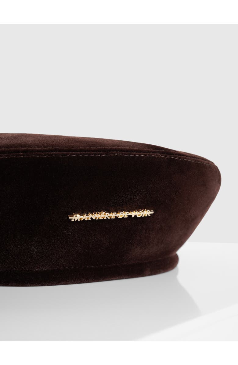 Manière De Voir Anya Velvet Beret, Alternate, color, Brown