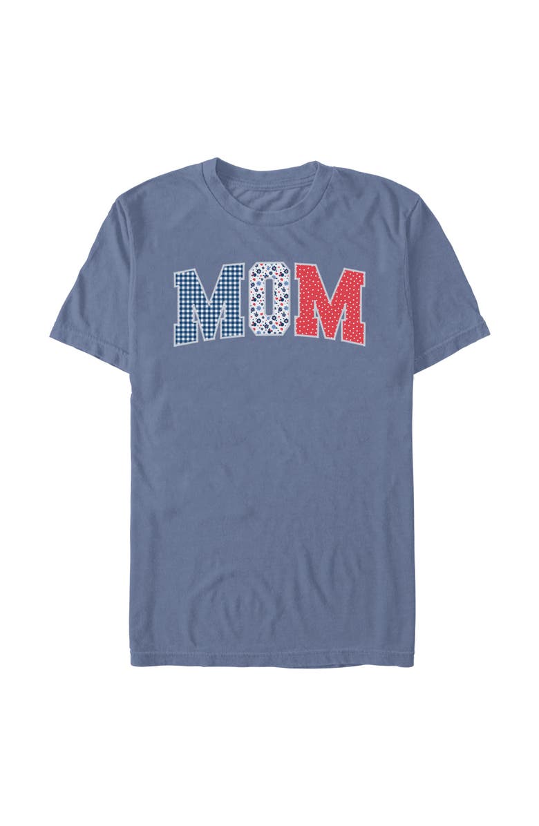Minnie Mouse Men's Minnie Mouse Mom Three Collegiate Patterns Graphic T-Shirt, Main, color, Blue Jean