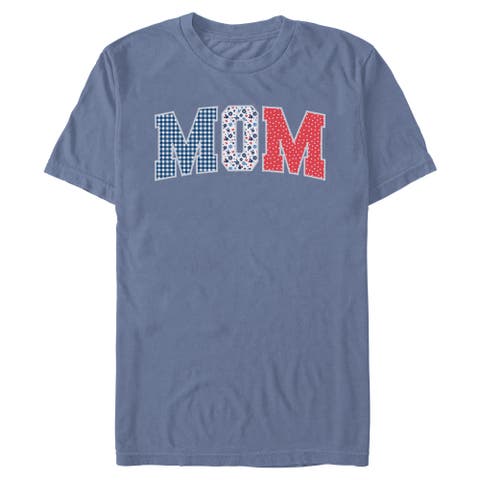 Men's Minnie Mouse Mom Three Collegiate Patterns  Graphic T-Shirt