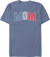 Minnie Mouse Men's Minnie Mouse Mom Three Collegiate Patterns Graphic T-Shirt