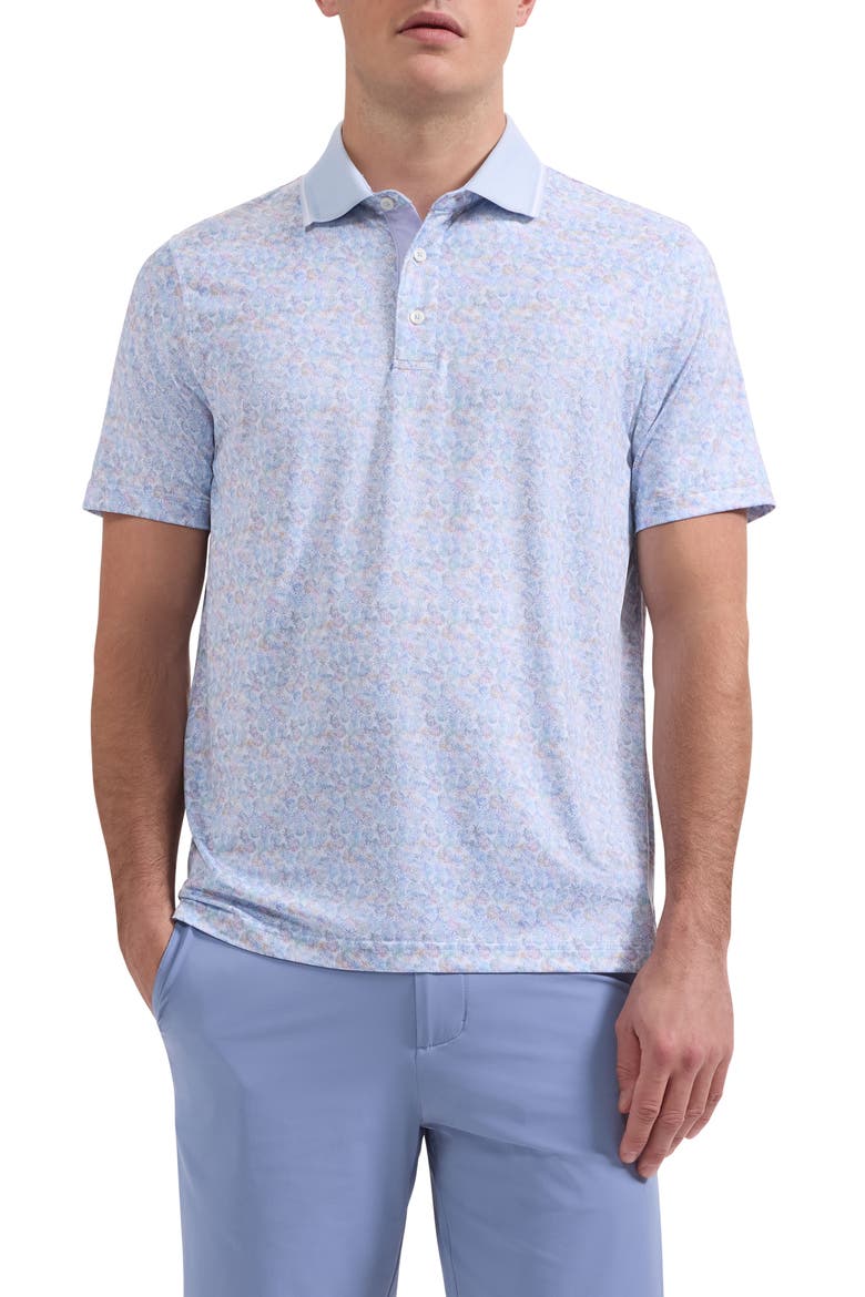 Three-Button Performance Polo, Main, color, PERIWINKLE