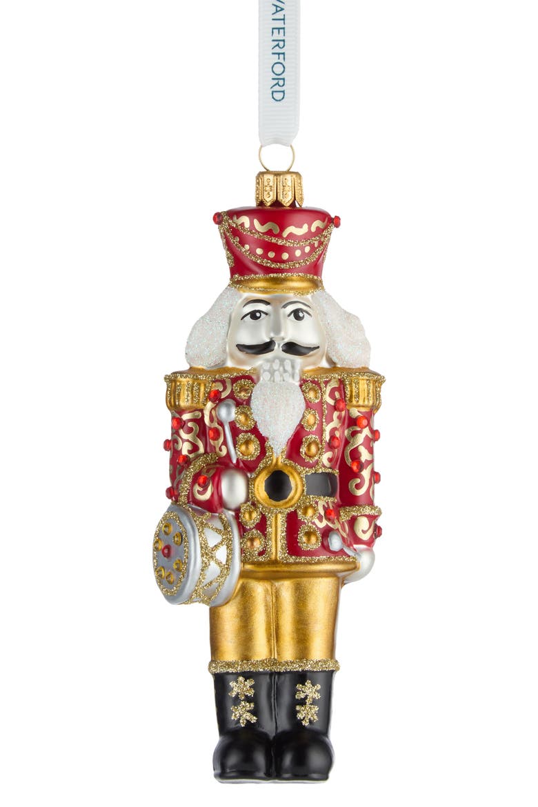 Holiday Heirlooms Nutcracker Glass Ornament, Main, color, MULTI RED