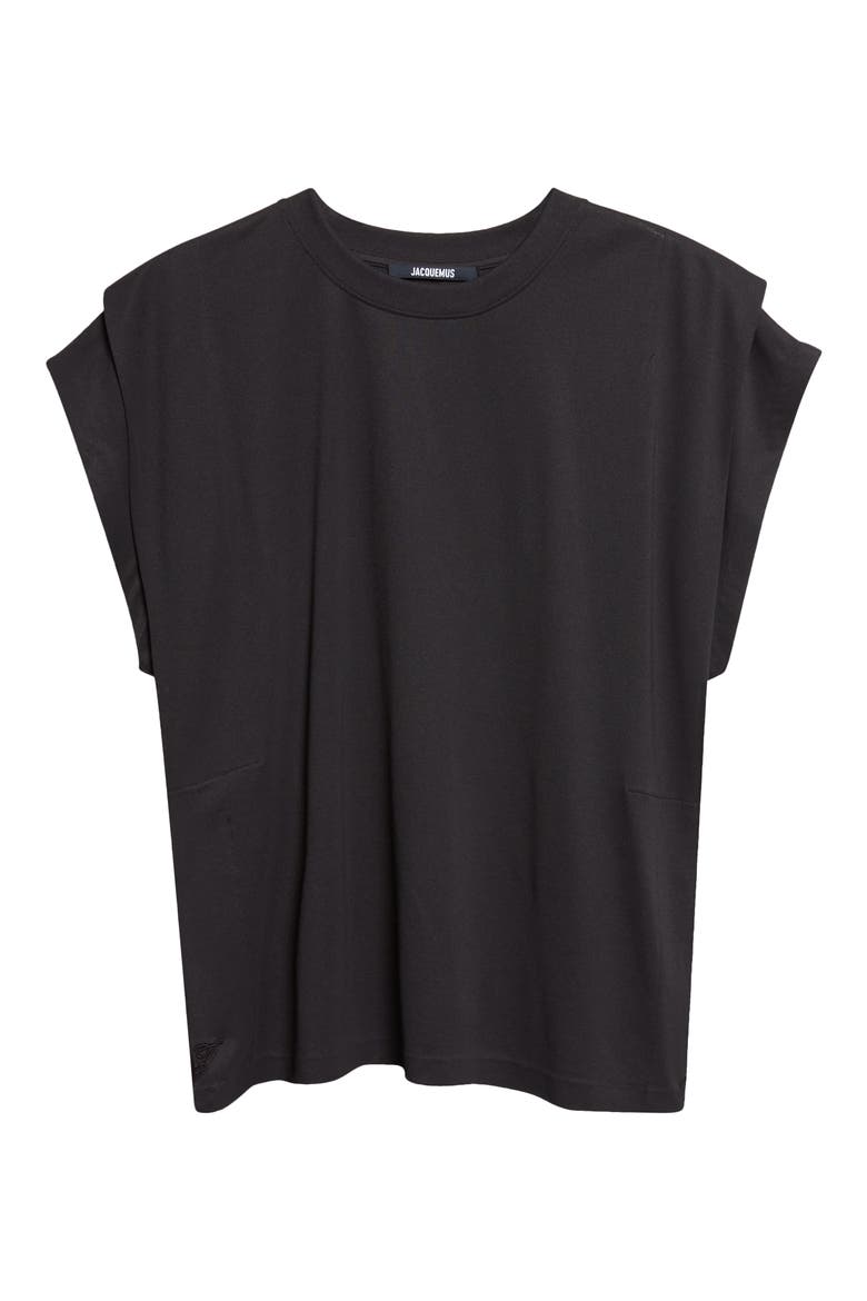 The Ventadou Cap Sleeve T-Shirt, Alternate, color, BLACK
