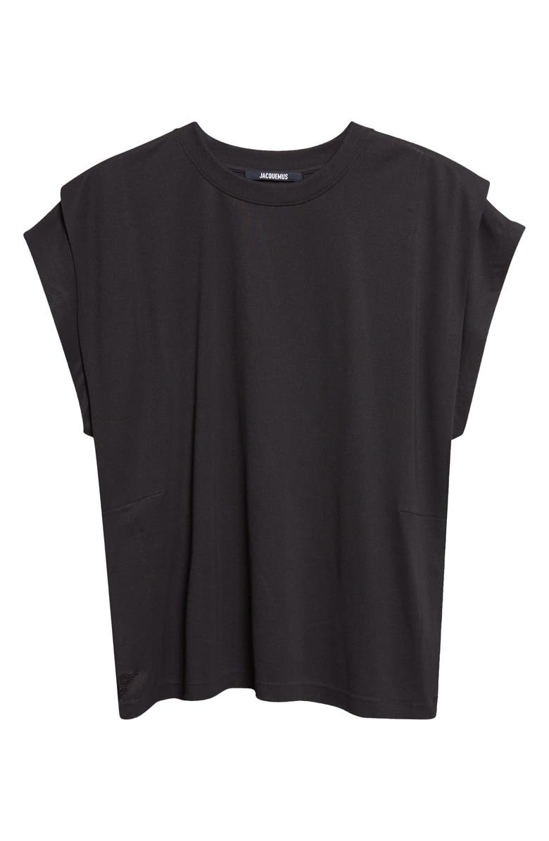 Jacquemus The Ventadou Cap Sleeve T-Shirt, Main, color, Black